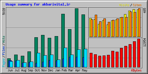Usage summary for akbarivital.ir
